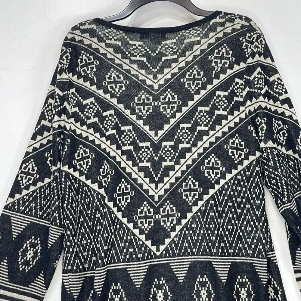 Aztec Cardigan Sweater Womens Medium 64 Sixty Five Draped
